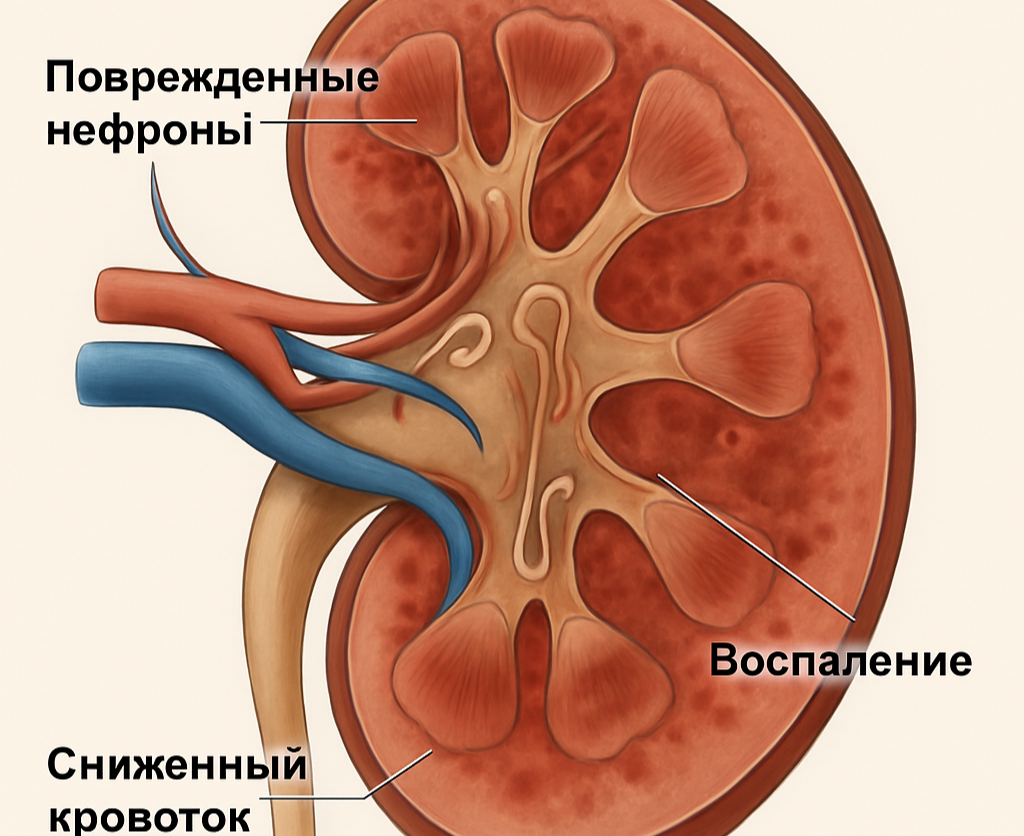 нарушение работы почек.