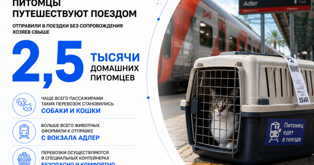 Более 2,5 тысячи животных без хозяев перевезли поезда СКЖД