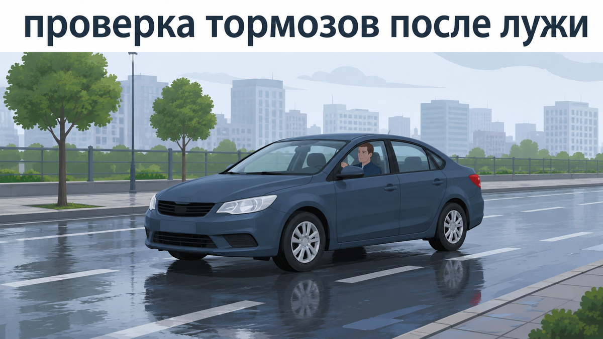 После глубокой лужи тормоза стали слабее: как проверить их безопасно и когда дальше ехать нельзя