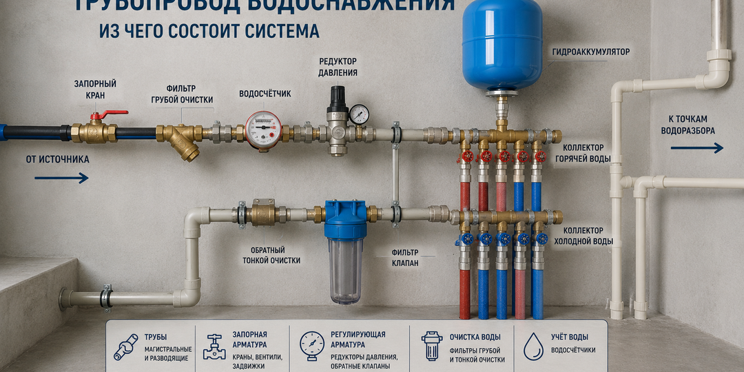 Трубопровод водоснабжения: как спроектировать «дорогу для воды», чтобы она служила десятилетиями