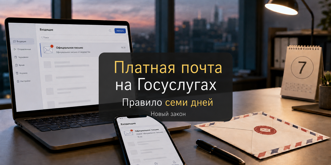 Платная почта на Госуслугах и правило семи дней. Принят новый федеральный закон