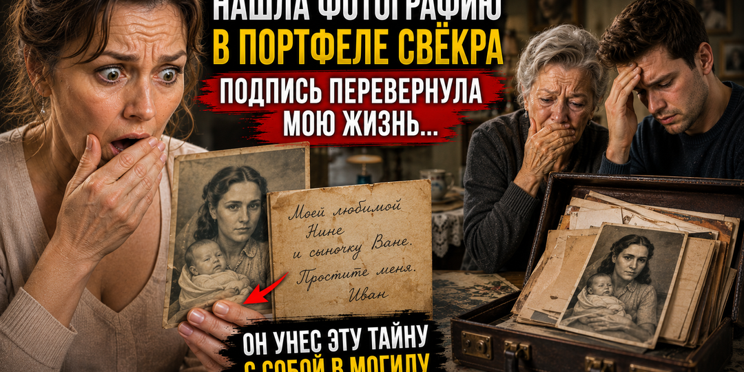 После смерти свёкра я нашла в его старом портфеле фотографию женщины с младенцем. Подпись на обороте перевернула всю мою жизнь