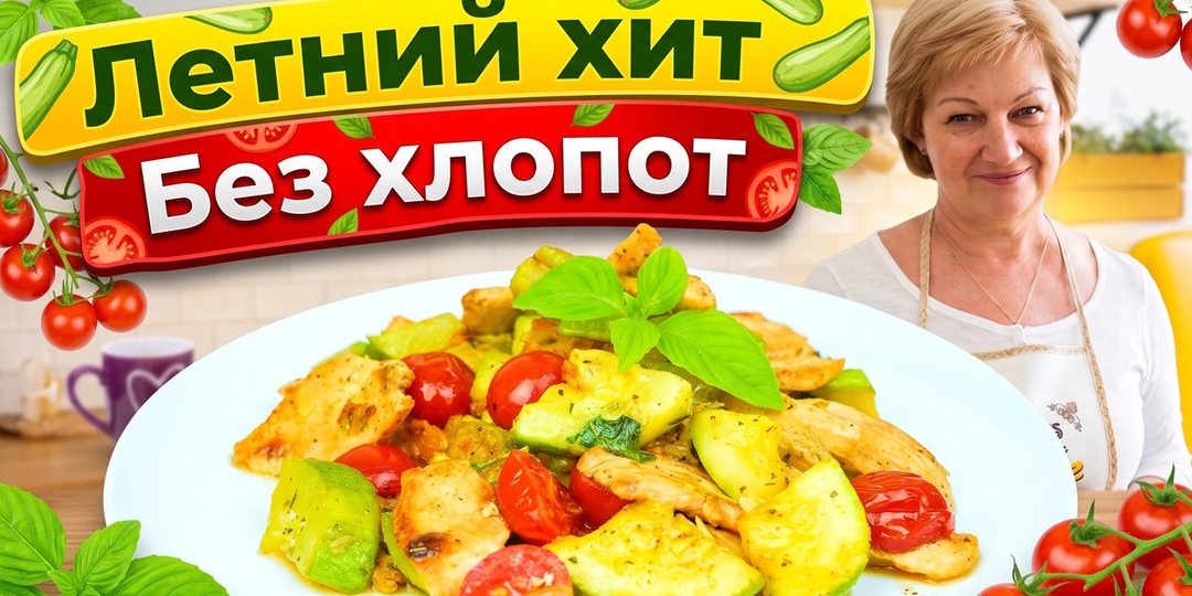 Так кабачки вы ещё не готовили! С курицей, томатами и базиликом — пальчики оближешь
