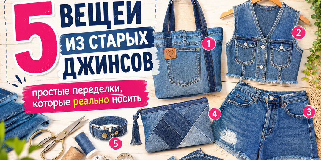 5 вещей из старых джинсов: простые переделки, которые действительно можно носить