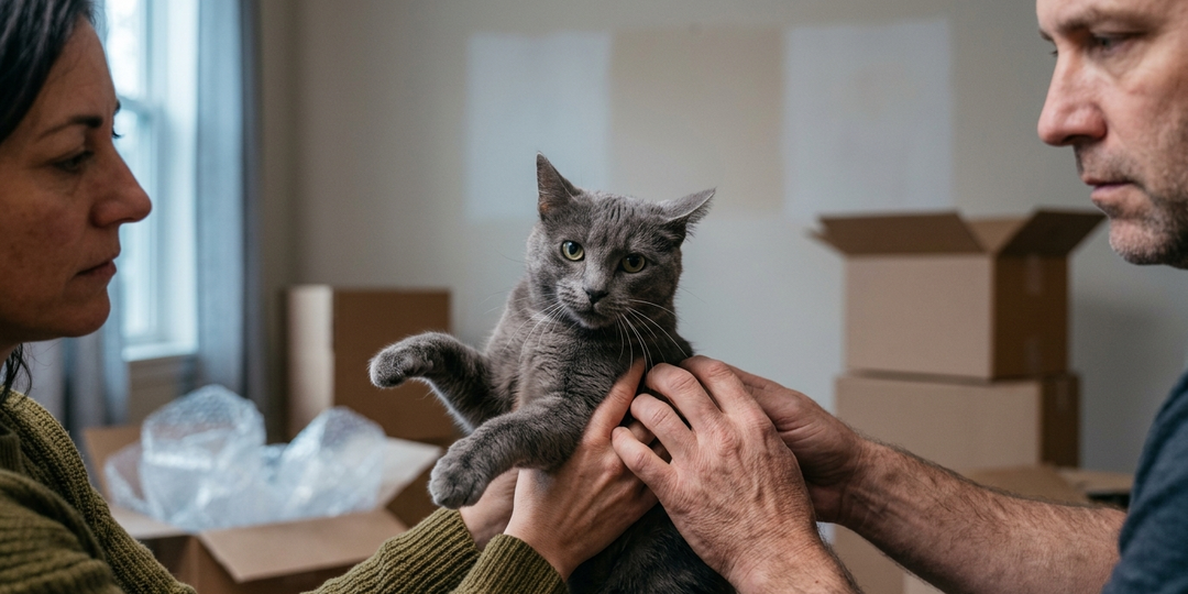 При разводе кота отдали ей. Кот был против