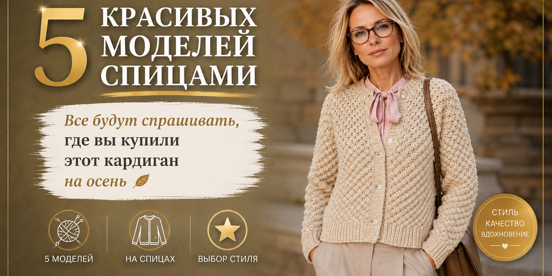 Все будут спрашивать, где вы купили этот кардиган: 5 красивых моделей спицами на осень