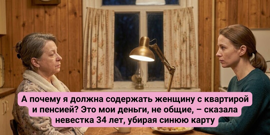 А почему я должна содержать женщину с квартирой и пенсией? Это мои деньги, не общие, – сказала невестка 34 лет, убирая синюю карту