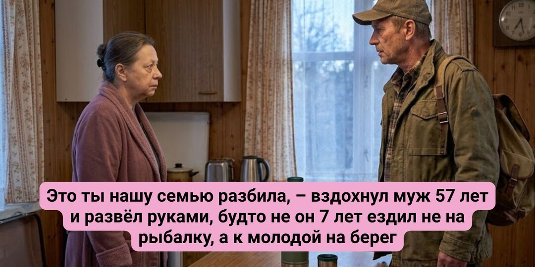 Это ты нашу семью разбила, – вздохнул муж 57 лет и развёл руками, будто не он 7 лет ездил не на рыбалку, а к молодой на берег
