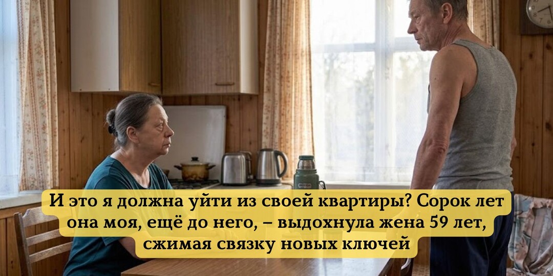 И это я должна уйти из своей квартиры? Сорок лет она моя, ещё до него, – выдохнула жена 59 лет, сжимая связку новых ключей