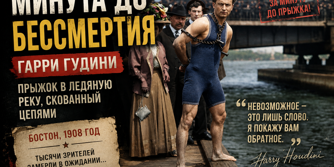 Минута до бессмертия. Что чувствовал Гарри Гудини перед прыжком в ледяную реку?
