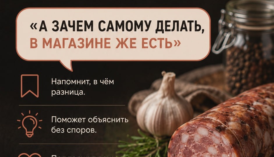 Домашняя и магазинная колбаса — буквально разные блюда