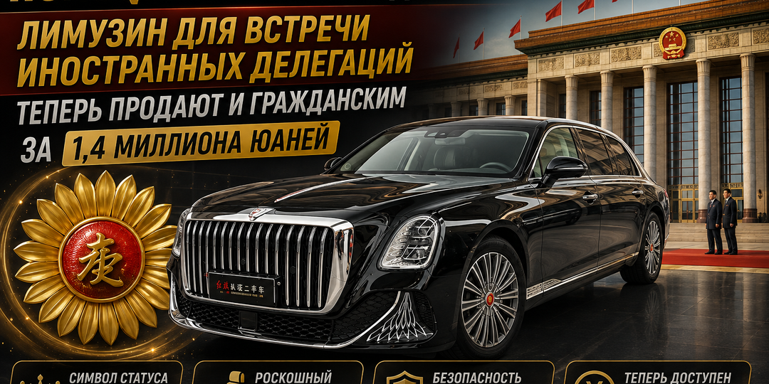 Hongqi «Золотой подсолнух» Гоя: лимузин для встречи иностранных делегаций теперь продают и гражданским за 1,4 миллиона юаней