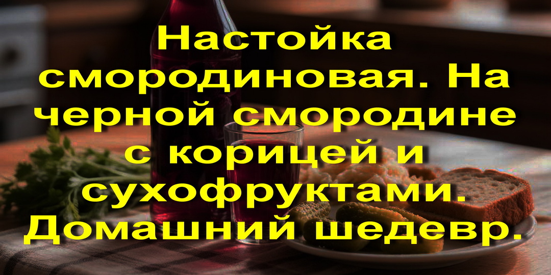 Настойка смородиновая. На черной смородине с корицей и сухофруктами. Домашний шедевр.
