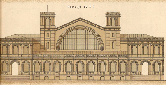 Чертёж будущего вокзала Петергофской железной дороги, фото с сайта rusbestrailways.ru