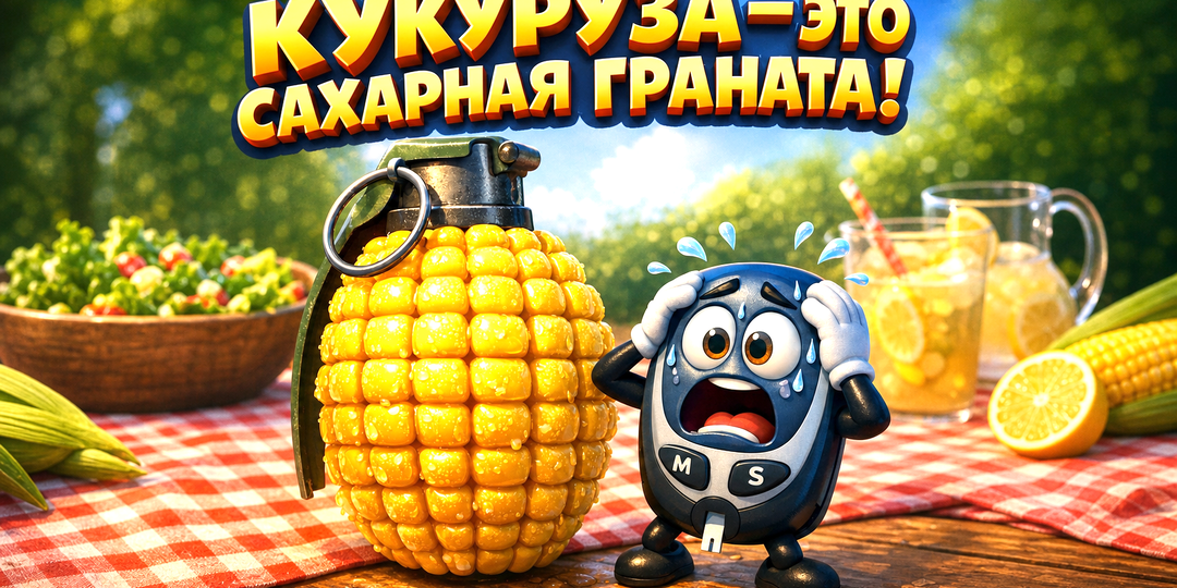 🌽 Сладкая кукуруза при диабете 2 типа: безобидный овощ или сахарная граната? Врач-эндокринолог срывает маски