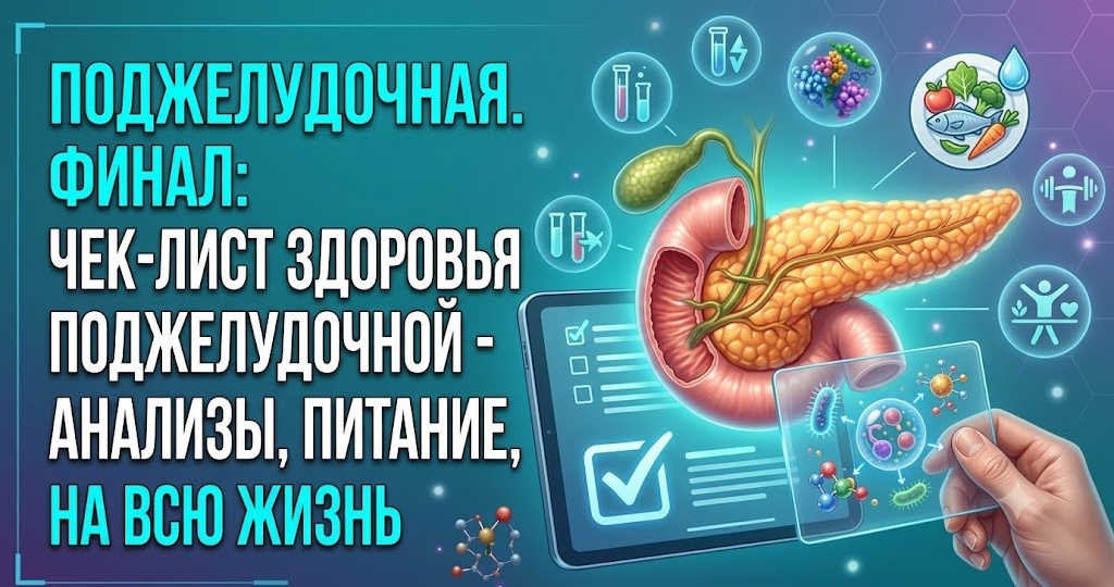 Поджелудочная. Финал: Чек-лист здоровья поджелудочной - анализы, питание, привычки на всю жизнь