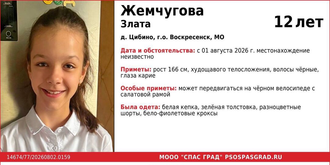 12-летняя девочка пропала в Подмосковье по дороге к бабушке в Москву