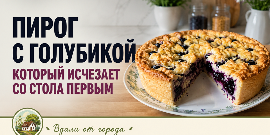 Самый удачный пирог с голубикой. Высокий, сочный и получается с первого раза