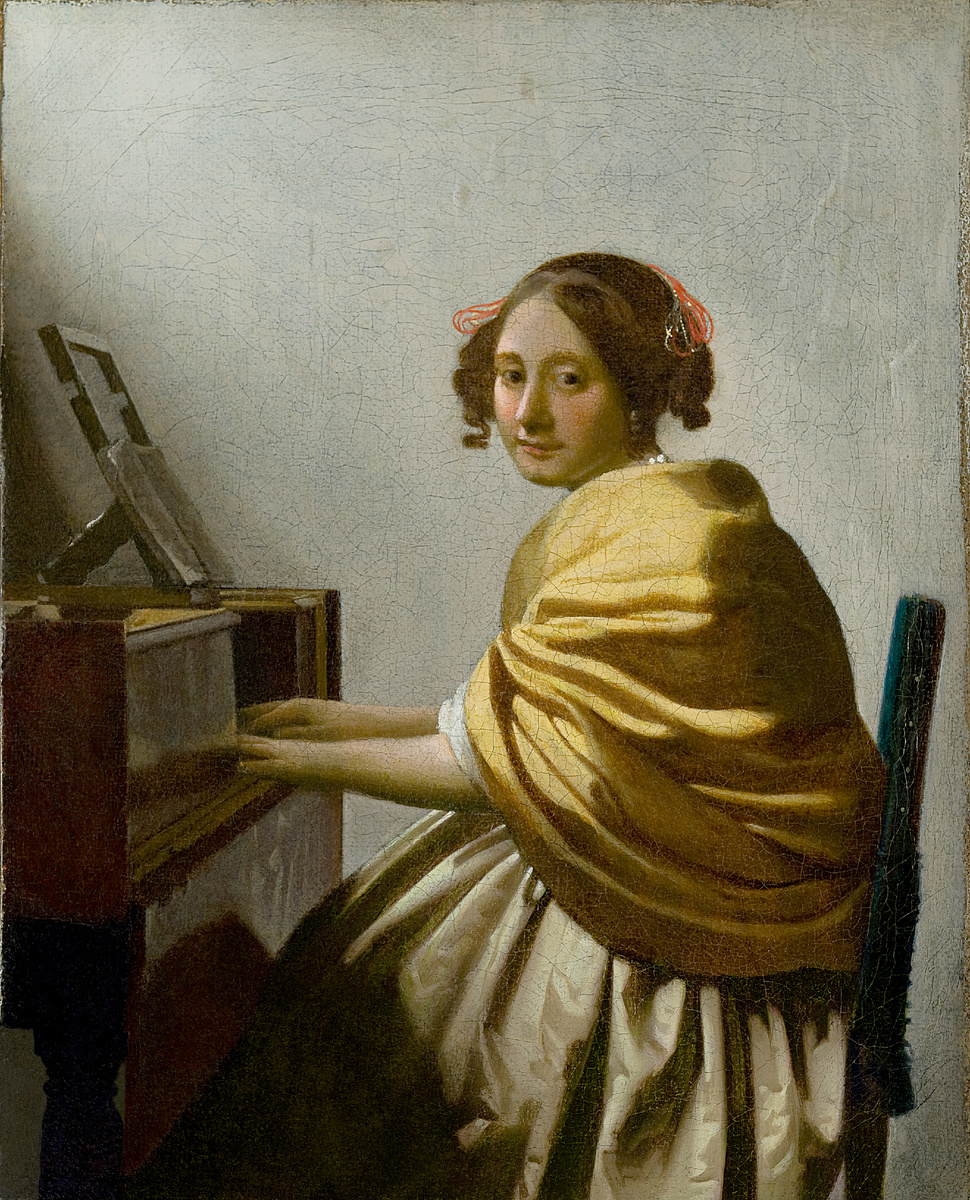 Young Woman Seated at a Virginal by Johannes Vermeer