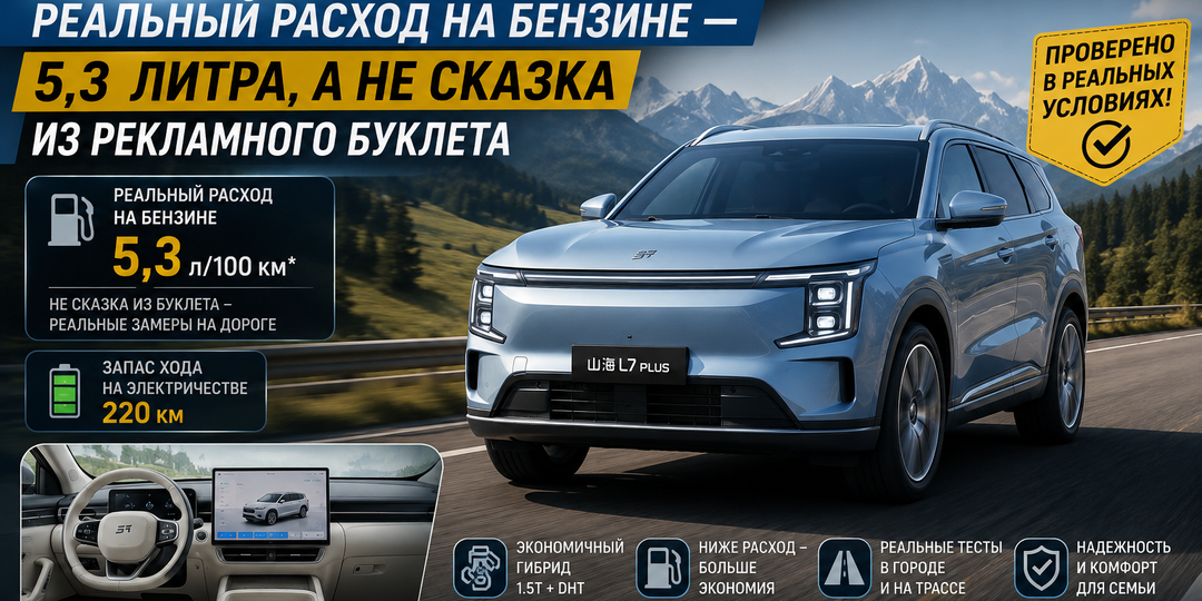 Jetour Shanhai L7 PLUS 220km: реальный расход на бензине — 5,3 литра, а не сказка из рекламного буклета