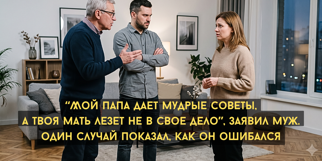 “Мой папа дает мудрые советы, а твоя мать лезет не в свое дело”, заявил муж. Один случай показал, как он ошибался