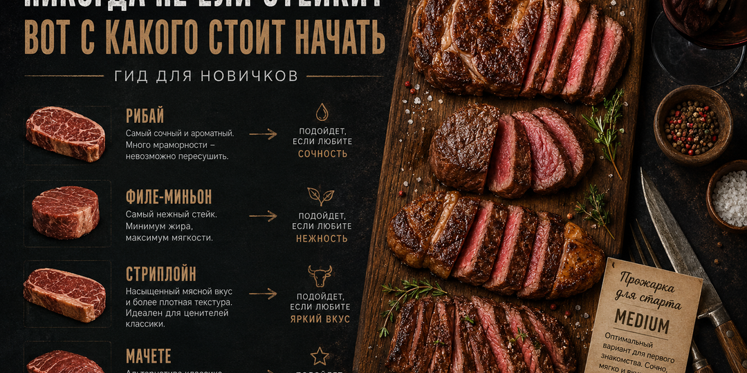 Никогда не ели стейки? Вот с какого стоит начать