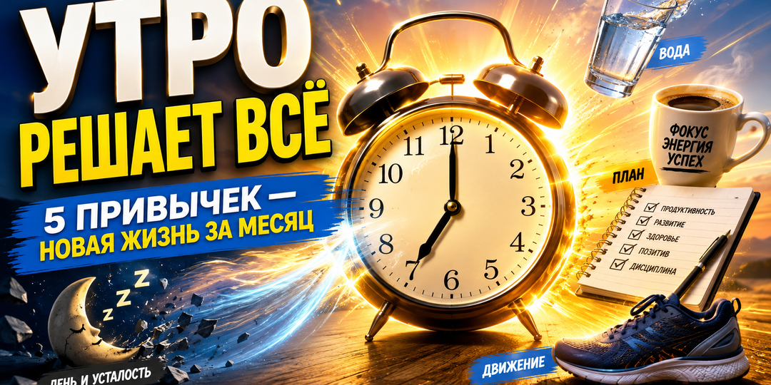 Утро решает всё: 5 простых привычек, которые изменят вашу жизнь уже через месяц