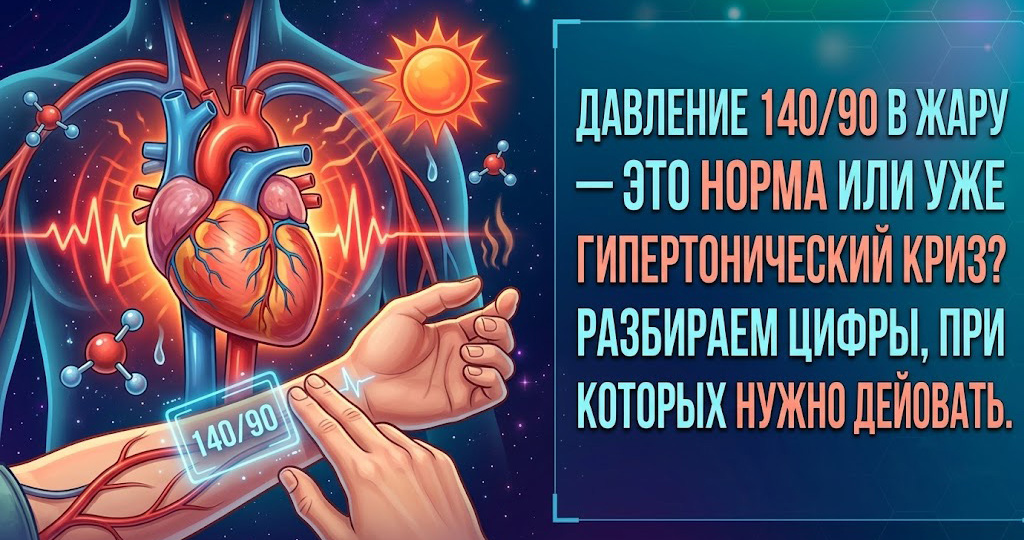 Давление 140/90 в жару - это норма или уже гипертонический криз? Разбираем цифры, при которых нужно действовать
