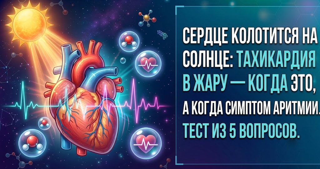 Сердце колотится на солнце: тахикардия в жару - когда это норма, а когда симптом аритмии. Тест из 5 вопросов