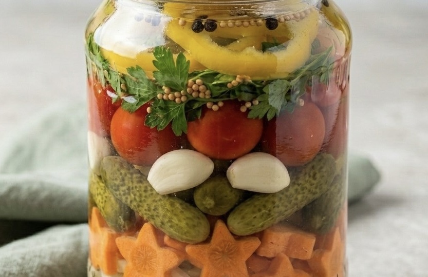 Маринованное овощное ассорти на зиму: вкусный рецепт без стерилизации