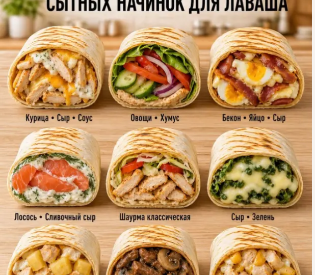 9 самых сытных и вкусных начинок для лаваша