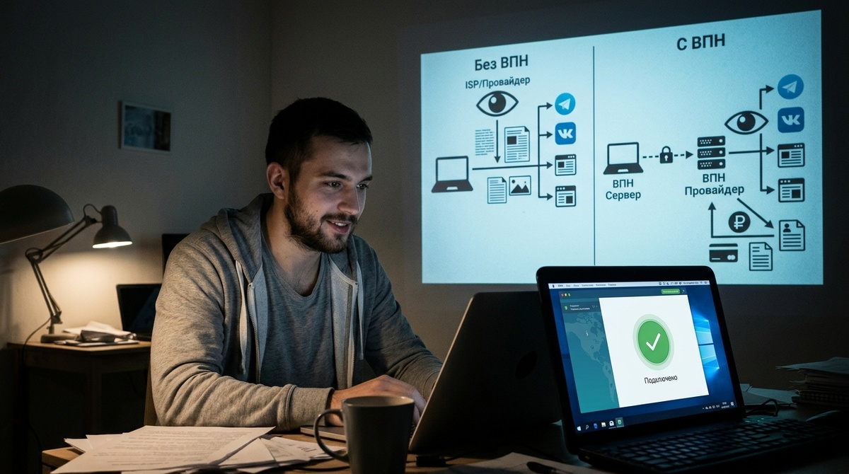 Иллюстрация работы VPN