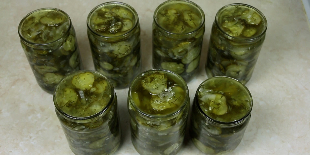 Салат из огурцов на зиму 🥒 Салат "Нежинский"