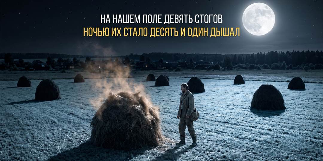 Оно стояло среди стогов и слушало мои шаги. У меня во дворе теперь растёт копёшка.