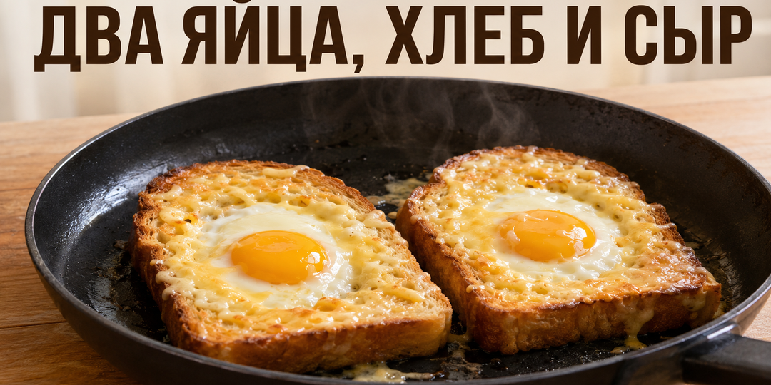 Что приготовить, если есть только два яйца, хлеб и кусочек сыра?