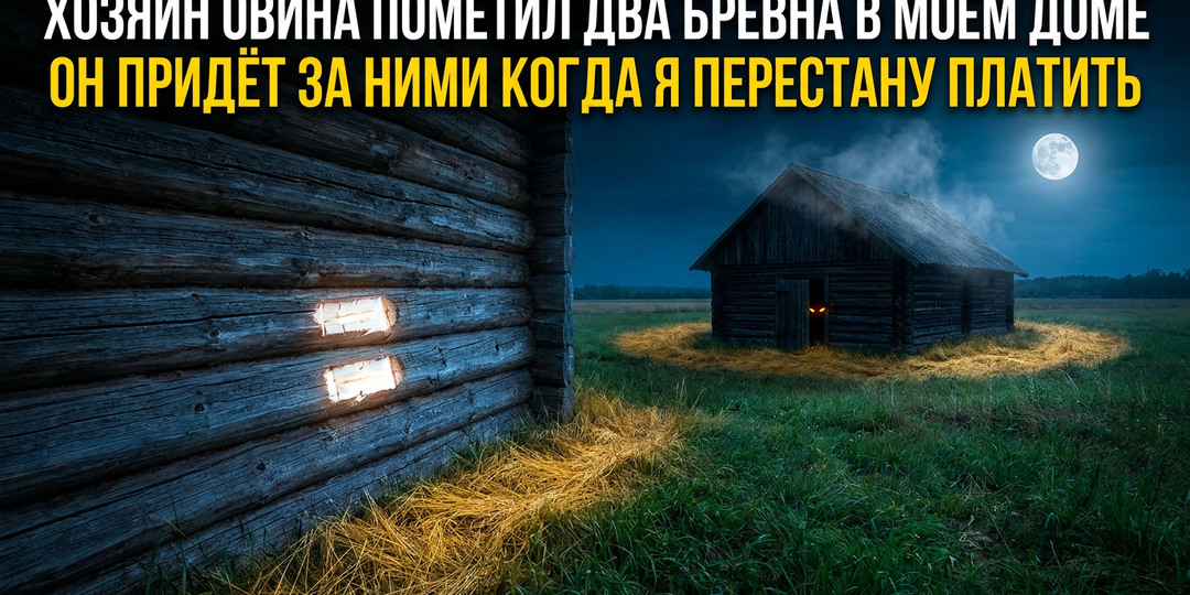 Хозяин овина пометил топором два бревна в стене моего дома. Он придёт за ними, когда я перестану платить.