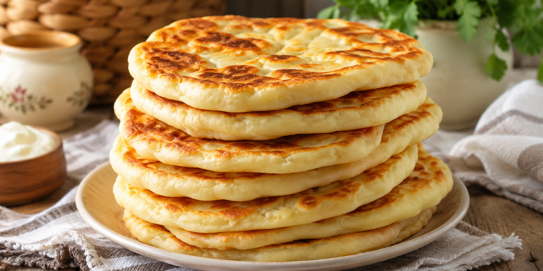 Взяла стакан КЕФИРА - получились лепешки вкуснее хлеба. Теперь домашние просят их вместо батона!