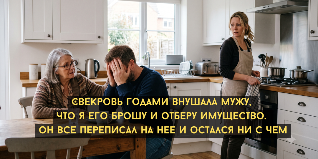 Свекровь годами внушала мужу, что я его брошу и отберу имущество. Он все переписал на нее и остался ни с чем