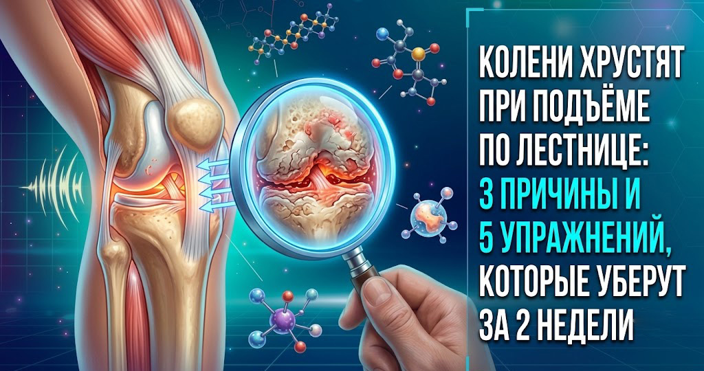 Колени хрустят при подъёме по лестнице: 3 причины и 5 упражнений, которые уберут хруст за 2 недели