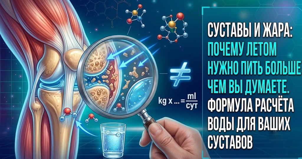 Суставы и жара: почему летом нужно пить больше воды, чем вы думаете. Формула расчёта воды для ваших суставов ☀️💧