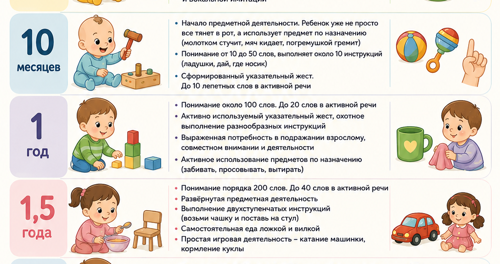 Нормально ли развивается ребенок? Ловите чек-лист от 0 до 5