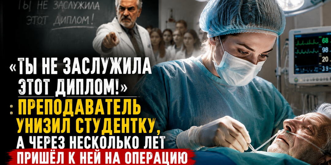 «Ты не заслужила этот диплом!»: профессор публично растоптал мечту студентки, но спустя годы оказался у неё на операционном столе