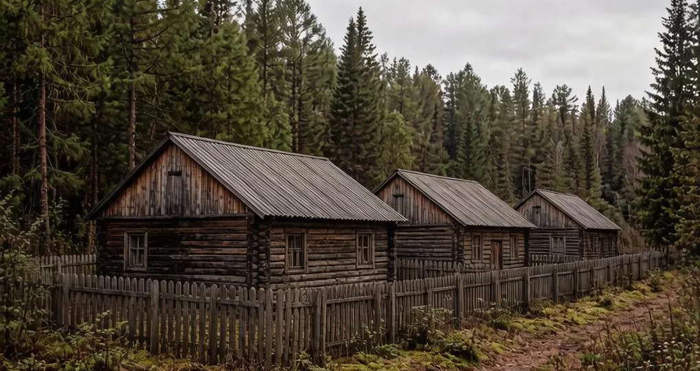 Заброшенный посёлок в тайге