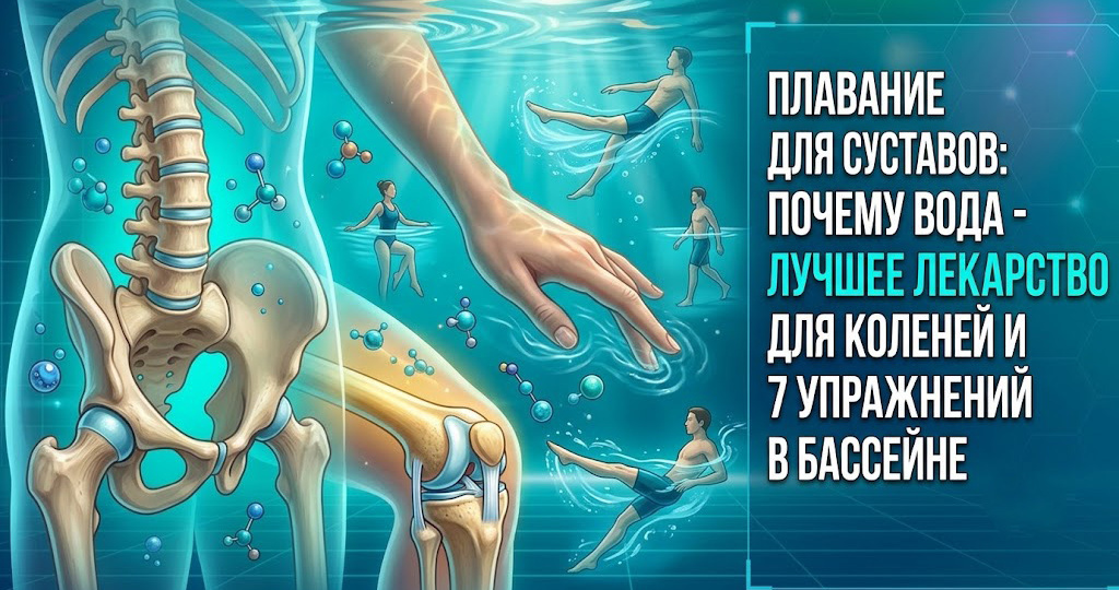 Плавание для суставов: почему вода - лучшее лекарство для коленей и спины. 7 упражнений в бассейне 🏊‍♂️