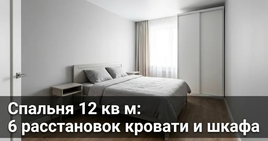 Спальня 12 кв м: 6 расстановок кровати и шкафа