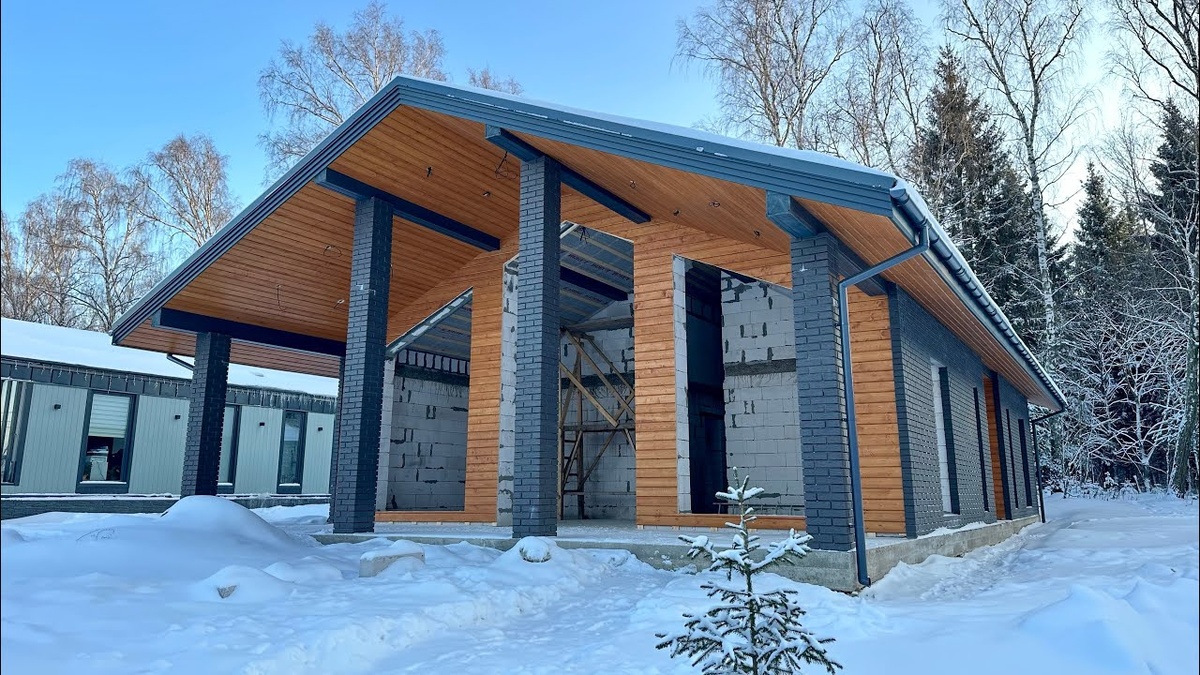 дом из газобетона в стиле "Шале"