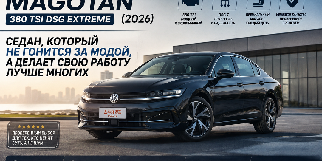 Volkswagen Magotan 380 TSI DSG Extreme (2026) — седан, который не гонится за модой, а делает свою работу лучше многих 🚘🔥