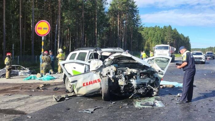 Место происшествия. Обложка © Telegram / Госавтоинспекция Свердловской области