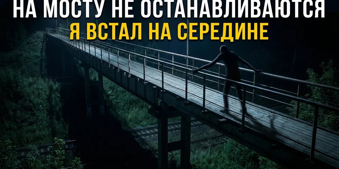 Пешеходный мост через овраг у нас переходят не останавливаясь. Я встал на середине.