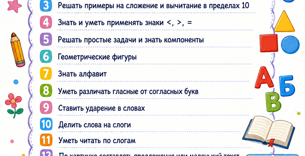 Рекомендации для дошкольника: что должен знать и уметь ребенок перед школой. Полный чек-лист для родителей